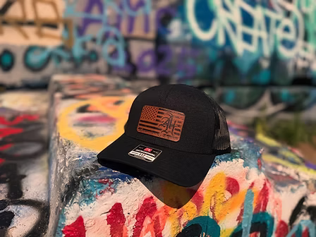Tactical Snapback with Brown Flag Patch in Black