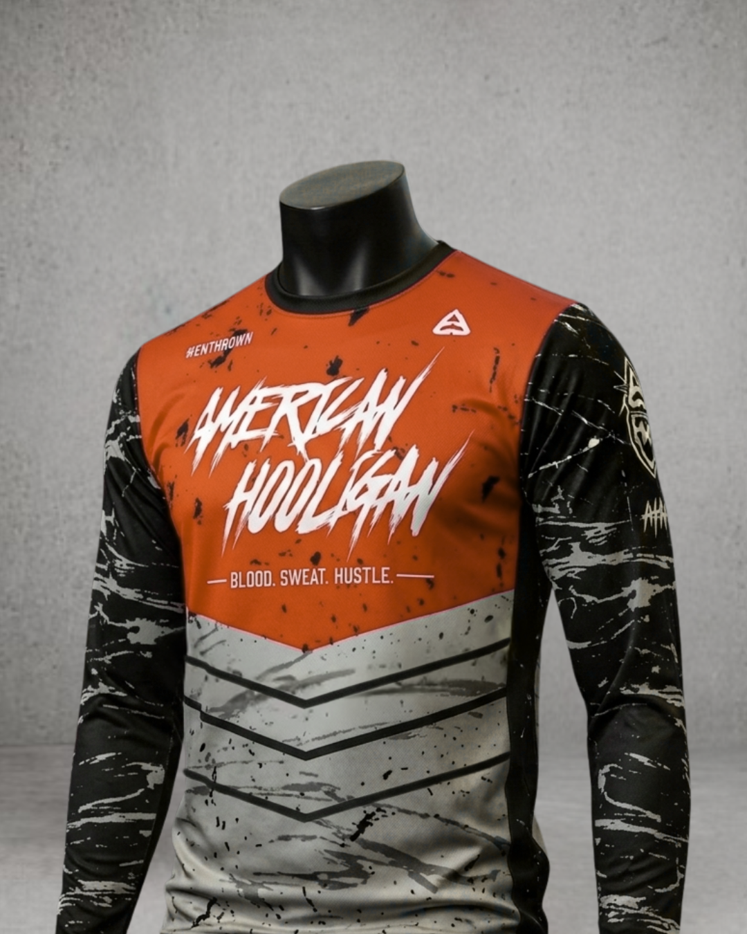 The Bloodline AHMX Junior Jersey in Orange, long sleeve