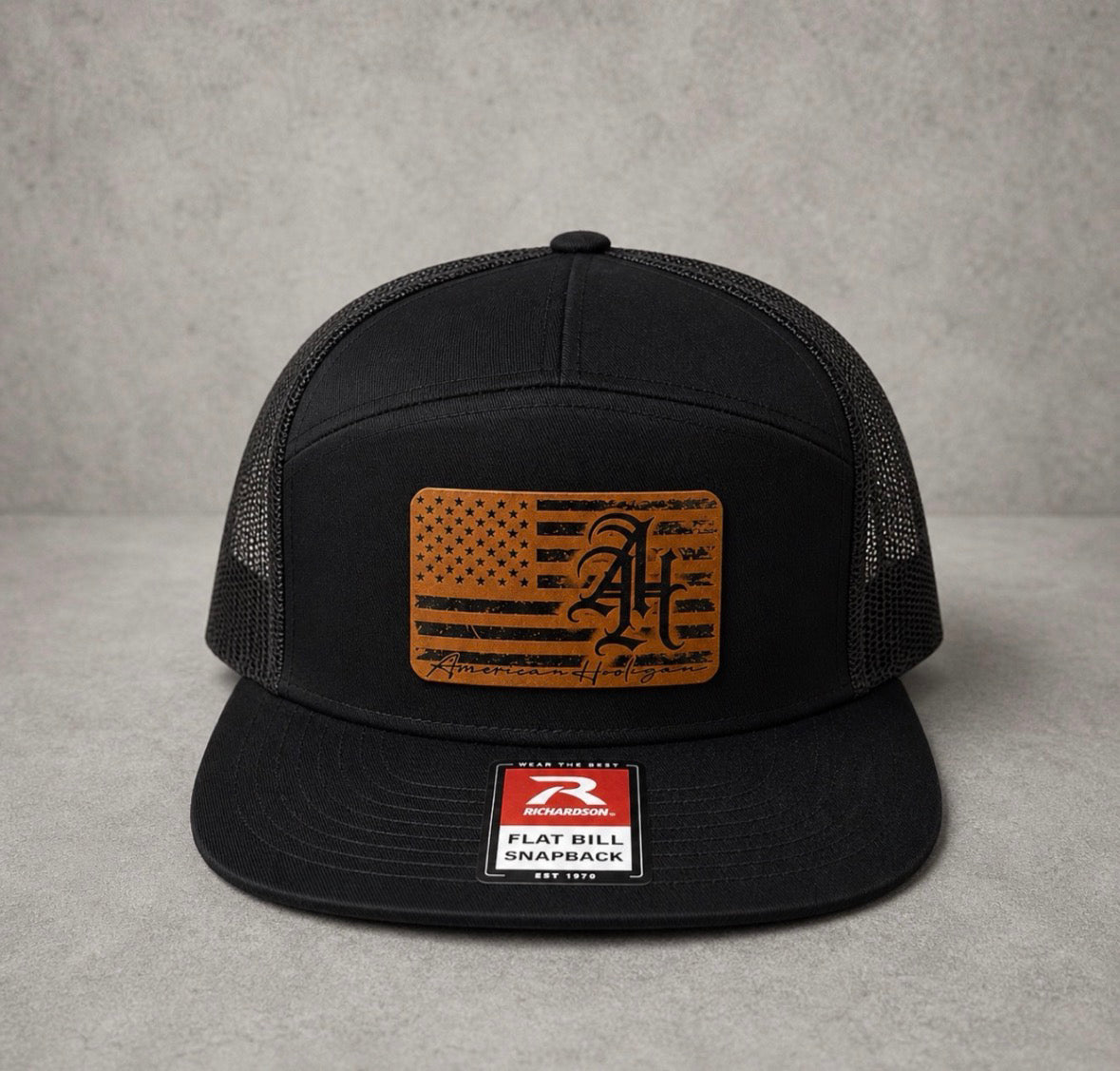 AH 7-Panel with Brown Flag Patch in Black